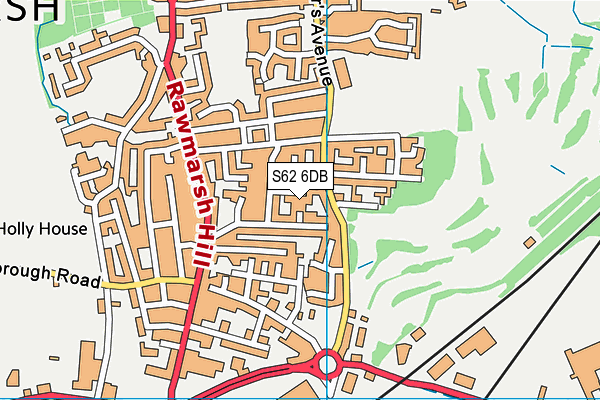 S62 6DB map - OS VectorMap District (Ordnance Survey)