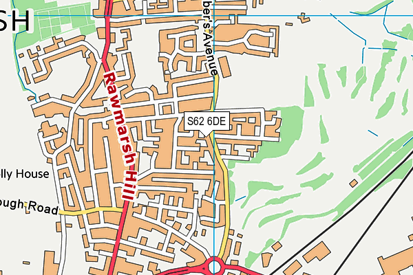 S62 6DE map - OS VectorMap District (Ordnance Survey)