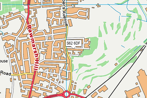 S62 6DF map - OS VectorMap District (Ordnance Survey)
