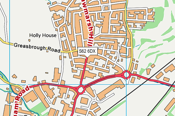 S62 6DX map - OS VectorMap District (Ordnance Survey)