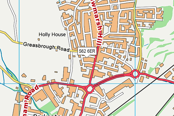 S62 6ER map - OS VectorMap District (Ordnance Survey)