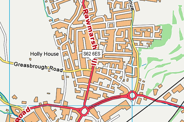 S62 6ES map - OS VectorMap District (Ordnance Survey)