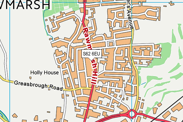 S62 6EU map - OS VectorMap District (Ordnance Survey)