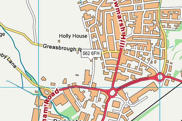 School Lane (Closed) map (S62 6FH) - OS VectorMap District (Ordnance Survey)