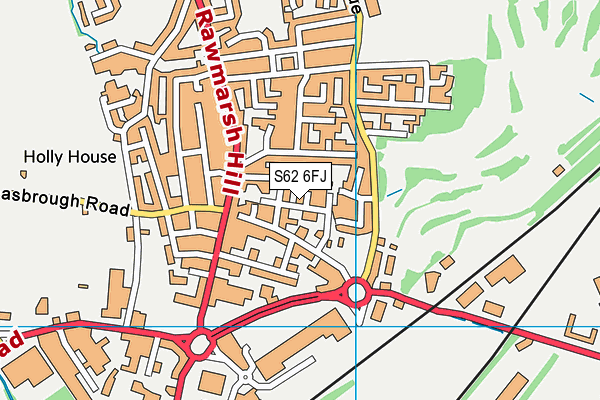 S62 6FJ map - OS VectorMap District (Ordnance Survey)