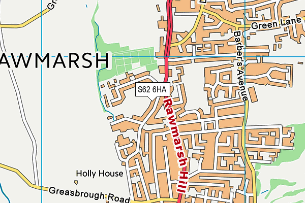 S62 6HA map - OS VectorMap District (Ordnance Survey)