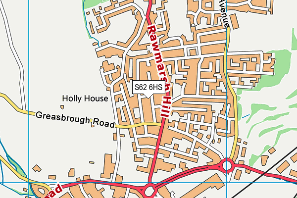 S62 6HS map - OS VectorMap District (Ordnance Survey)