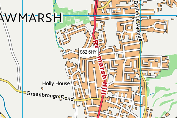 S62 6HY map - OS VectorMap District (Ordnance Survey)