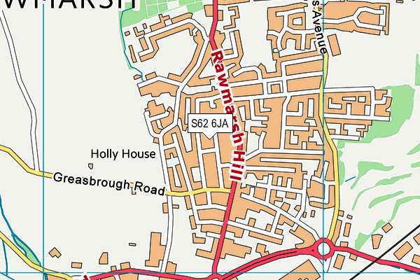 S62 6JA map - OS VectorMap District (Ordnance Survey)