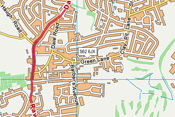 S62 6JX map - OS VectorMap District (Ordnance Survey)