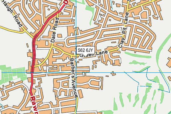 S62 6JY map - OS VectorMap District (Ordnance Survey)