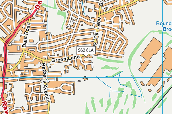 Roundwood Golf Sports And Social Club map (S62 6LA) - OS VectorMap District (Ordnance Survey)