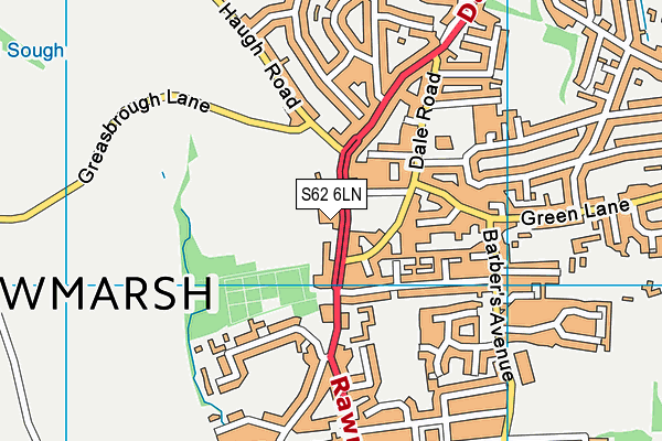 S62 6LN map - OS VectorMap District (Ordnance Survey)