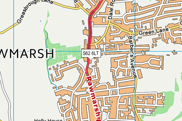 S62 6LT map - OS VectorMap District (Ordnance Survey)