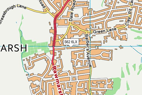 S62 6LX map - OS VectorMap District (Ordnance Survey)