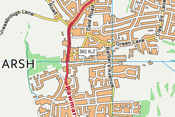S62 6LZ map - OS VectorMap District (Ordnance Survey)