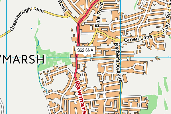 S62 6NA map - OS VectorMap District (Ordnance Survey)