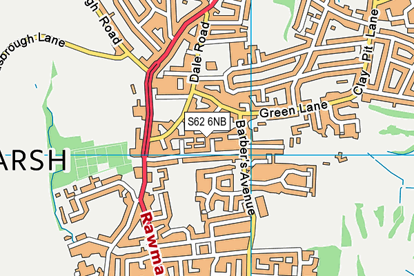 S62 6NB map - OS VectorMap District (Ordnance Survey)