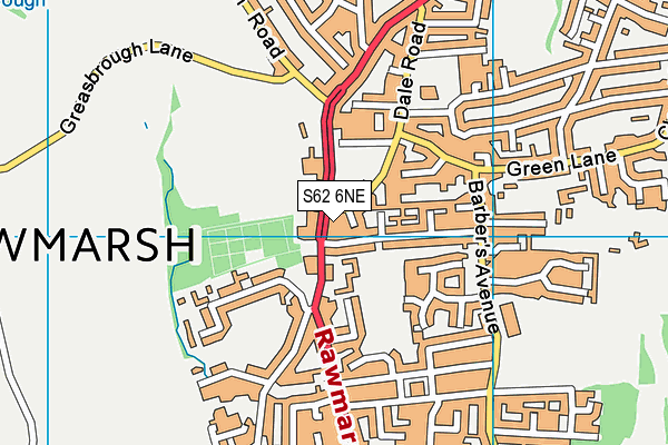 S62 6NE map - OS VectorMap District (Ordnance Survey)