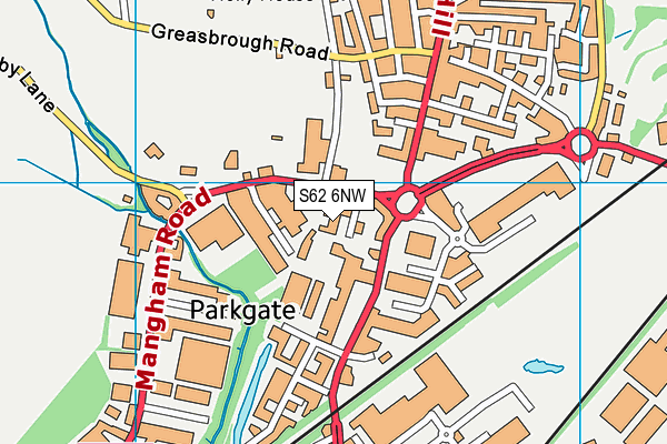 S62 6NW map - OS VectorMap District (Ordnance Survey)