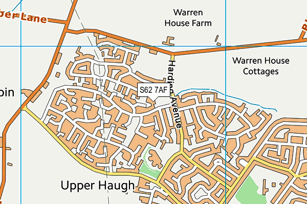 S62 7AF map - OS VectorMap District (Ordnance Survey)