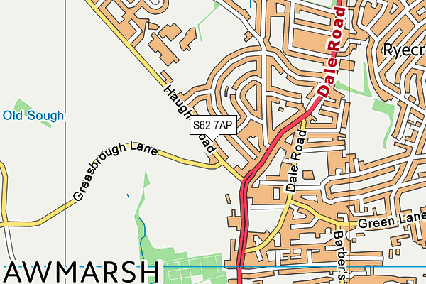 S62 7AP map - OS VectorMap District (Ordnance Survey)