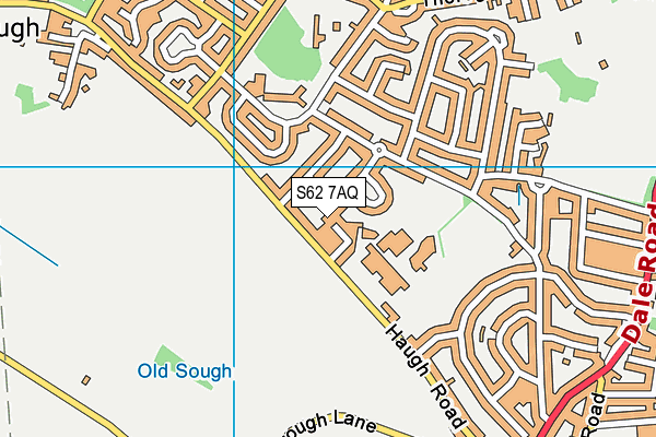S62 7AQ map - OS VectorMap District (Ordnance Survey)