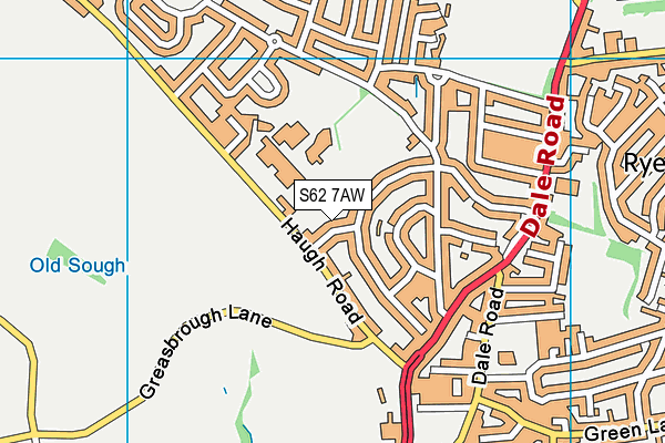 S62 7AW map - OS VectorMap District (Ordnance Survey)