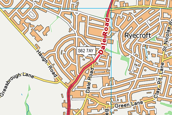 S62 7AY map - OS VectorMap District (Ordnance Survey)
