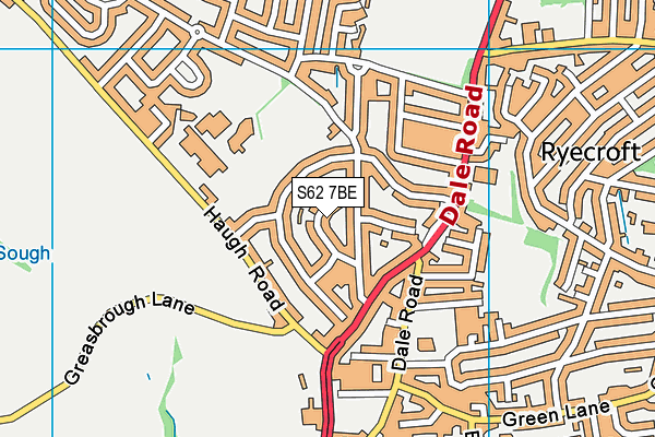 S62 7BE map - OS VectorMap District (Ordnance Survey)