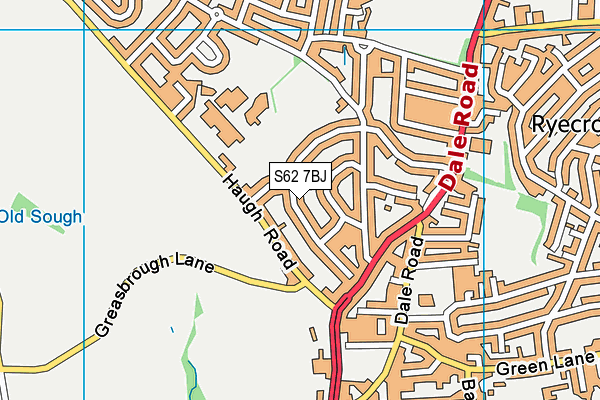 S62 7BJ map - OS VectorMap District (Ordnance Survey)
