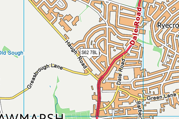 S62 7BL map - OS VectorMap District (Ordnance Survey)