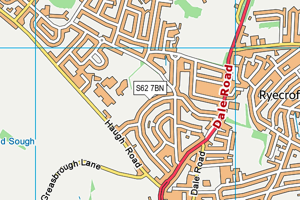 S62 7BN map - OS VectorMap District (Ordnance Survey)