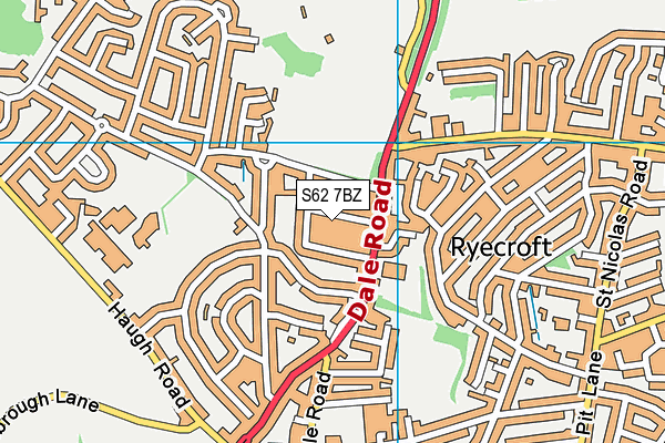 S62 7BZ map - OS VectorMap District (Ordnance Survey)