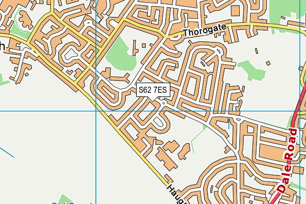 S62 7ES map - OS VectorMap District (Ordnance Survey)