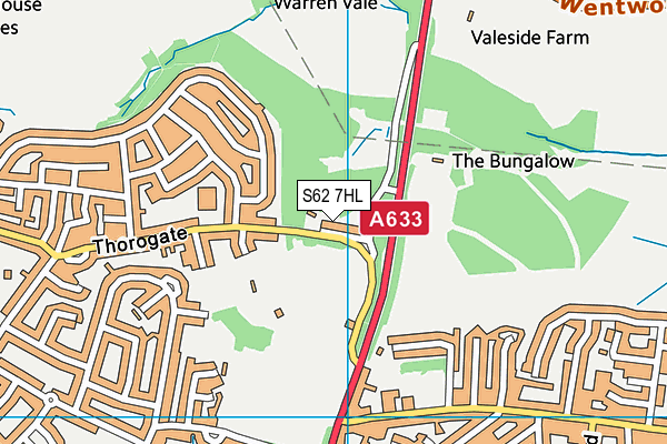 S62 7HL map - OS VectorMap District (Ordnance Survey)