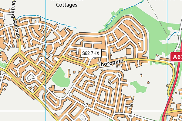 S62 7HX map - OS VectorMap District (Ordnance Survey)