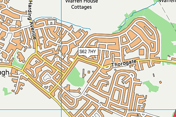 S62 7HY map - OS VectorMap District (Ordnance Survey)