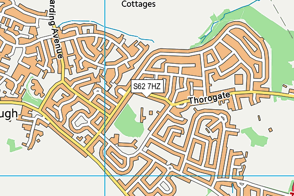 S62 7HZ map - OS VectorMap District (Ordnance Survey)