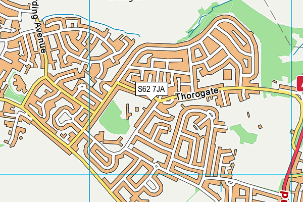 S62 7JA map - OS VectorMap District (Ordnance Survey)