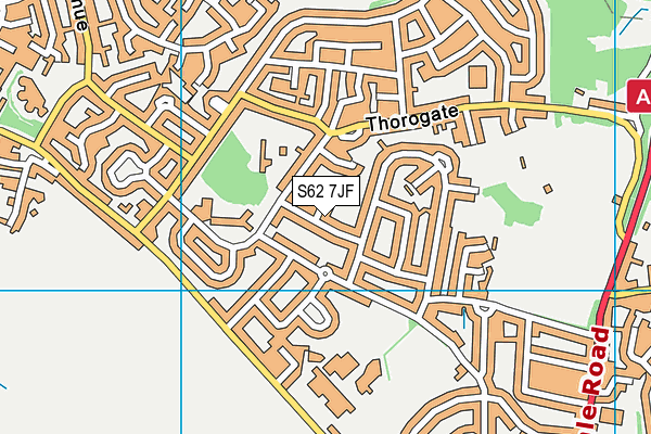 S62 7JF map - OS VectorMap District (Ordnance Survey)