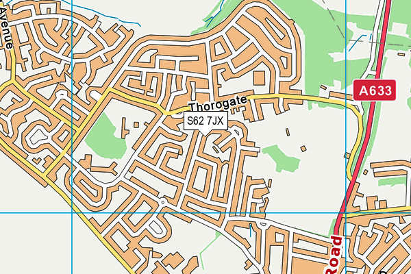 S62 7JX map - OS VectorMap District (Ordnance Survey)