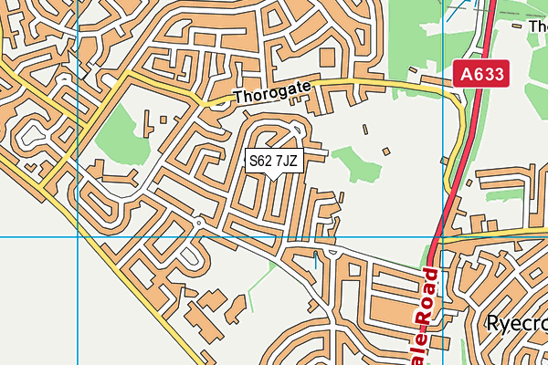 S62 7JZ map - OS VectorMap District (Ordnance Survey)