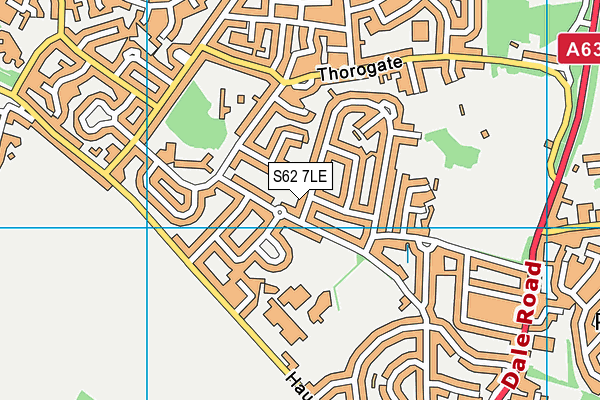 S62 7LE map - OS VectorMap District (Ordnance Survey)