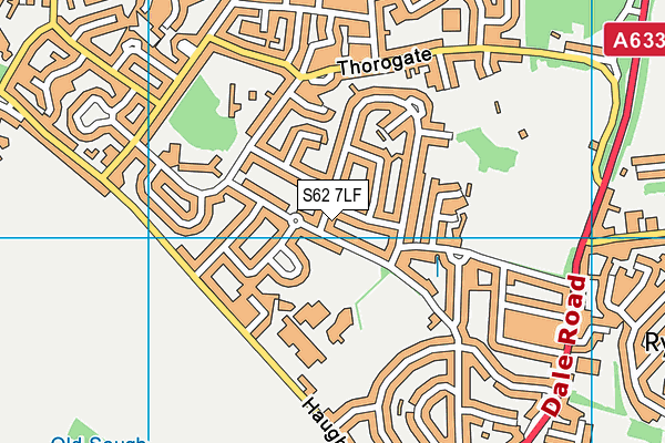 S62 7LF map - OS VectorMap District (Ordnance Survey)