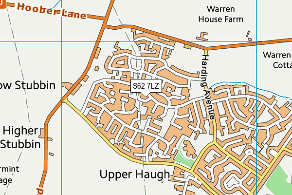 S62 7LZ map - OS VectorMap District (Ordnance Survey)