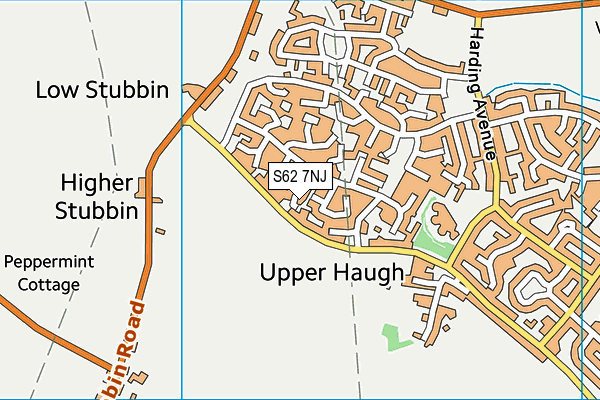 S62 7NJ map - OS VectorMap District (Ordnance Survey)