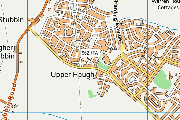 S62 7PA map - OS VectorMap District (Ordnance Survey)