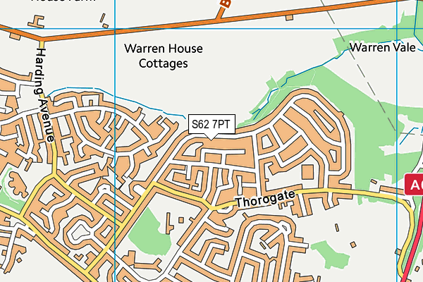 S62 7PT map - OS VectorMap District (Ordnance Survey)