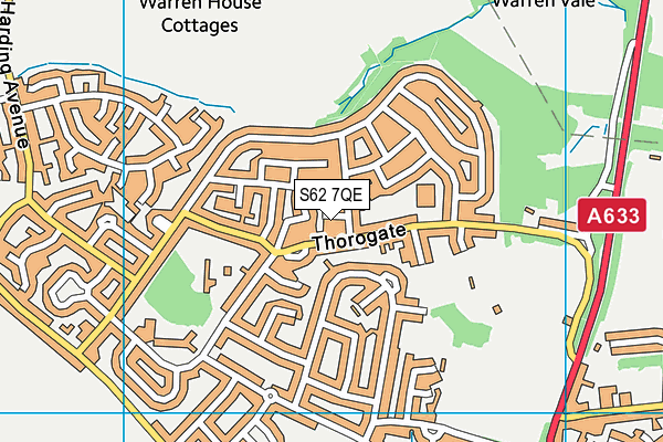 S62 7QE map - OS VectorMap District (Ordnance Survey)